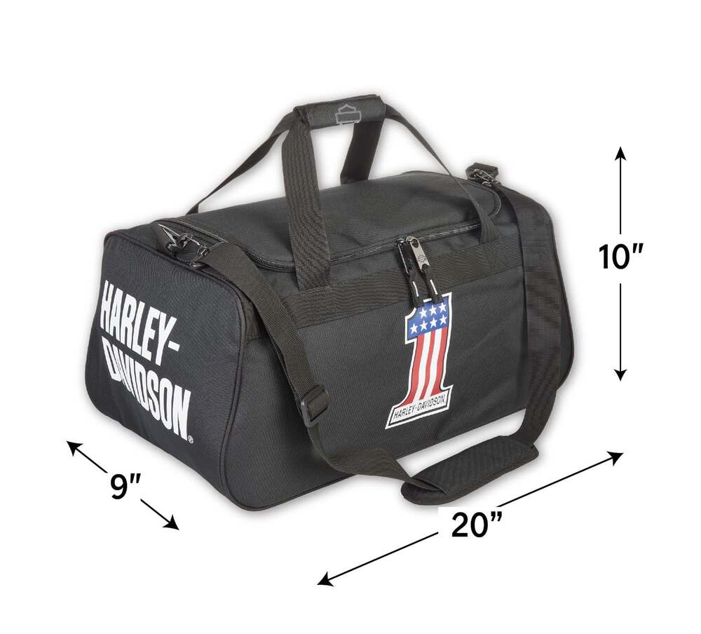 Harley-Davidson Number 1 Logo Graphic Black Duffel Bag